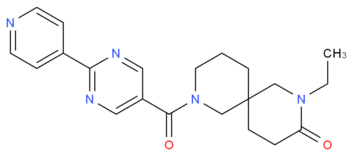 2-ethyl-8-{[2-(4-pyridinyl)-5-pyrimidinyl]carbonyl}-2,8-diazaspiro[5.5]undecan-3-one_Molecular_structure_CAS_)