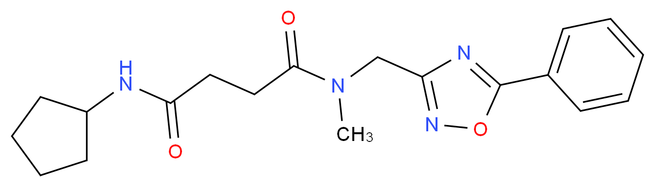 N'-cyclopentyl-N-methyl-N-[(5-phenyl-1,2,4-oxadiazol-3-yl)methyl]succinamide_Molecular_structure_CAS_)