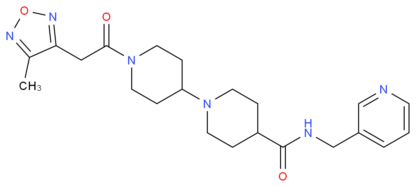 1'-[(4-methyl-1,2,5-oxadiazol-3-yl)acetyl]-N-(3-pyridinylmethyl)-1,4'-bipiperidine-4-carboxamide_Molecular_structure_CAS_)