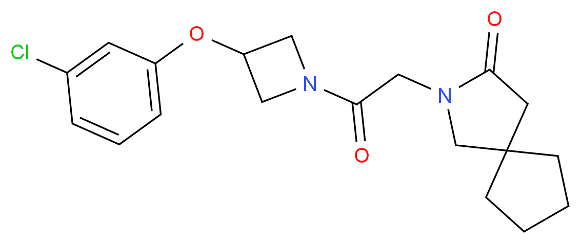2-{2-[3-(3-chlorophenoxy)azetidin-1-yl]-2-oxoethyl}-2-azaspiro[4.4]nonan-3-one_Molecular_structure_CAS_)