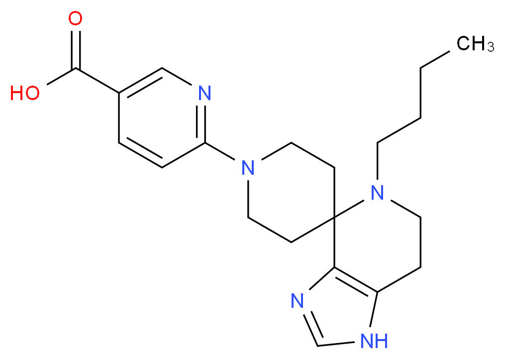 6-(5-butyl-1,5,6,7-tetrahydro-1'H-spiro[imidazo[4,5-c]pyridine-4,4'-piperidin]-1'-yl)nicotinic acid_Molecular_structure_CAS_)