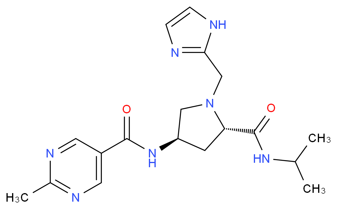 N-{(3R,5S)-1-(1H-imidazol-2-ylmethyl)-5-[(isopropylamino)carbonyl]pyrrolidin-3-yl}-2-methylpyrimidine-5-carboxamide (non-preferred name)_Molecular_structure_CAS_)