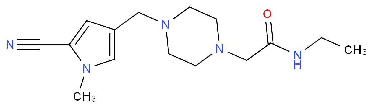 2-{4-[(5-cyano-1-methyl-1H-pyrrol-3-yl)methyl]-1-piperazinyl}-N-ethylacetamide_Molecular_structure_CAS_)