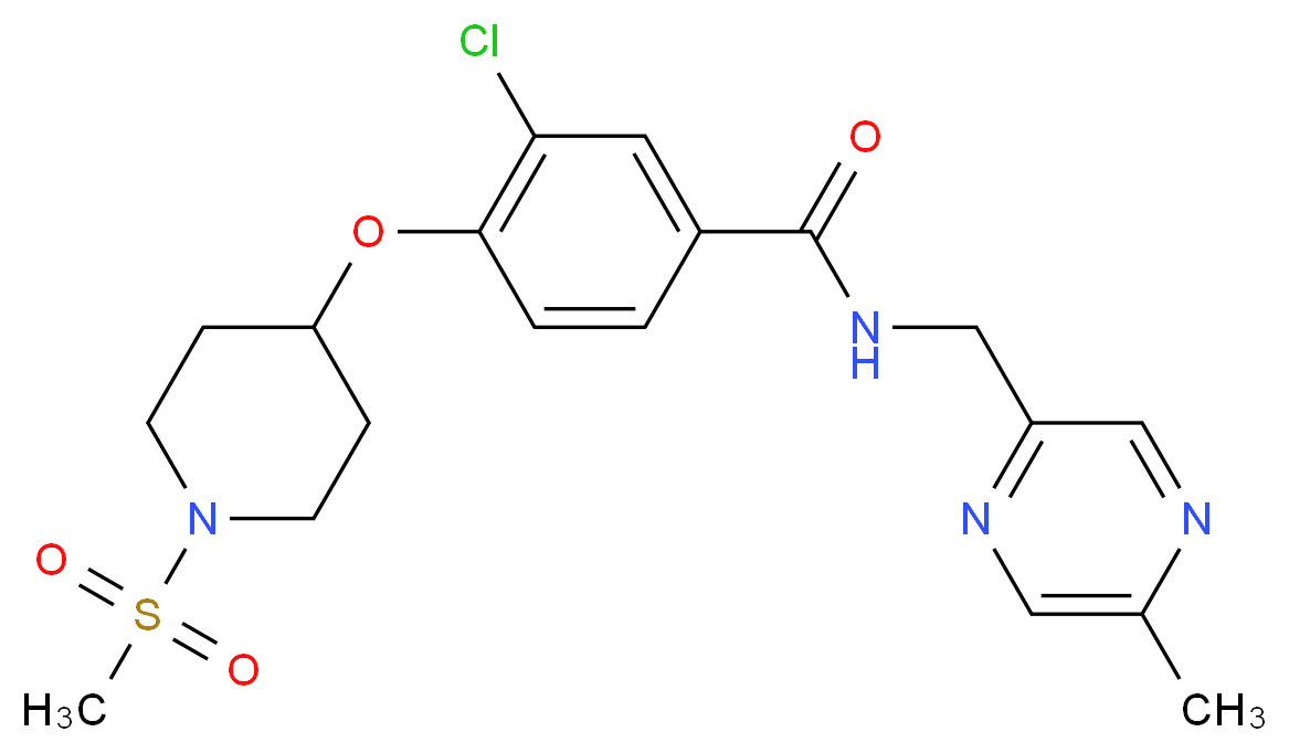 3-chloro-N-[(5-methyl-2-pyrazinyl)methyl]-4-{[1-(methylsulfonyl)-4-piperidinyl]oxy}benzamide_Molecular_structure_CAS_)