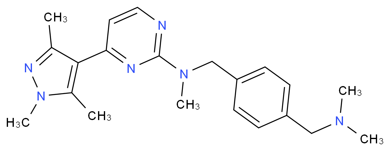 N-{4-[(dimethylamino)methyl]benzyl}-N-methyl-4-(1,3,5-trimethyl-1H-pyrazol-4-yl)pyrimidin-2-amine_Molecular_structure_CAS_)