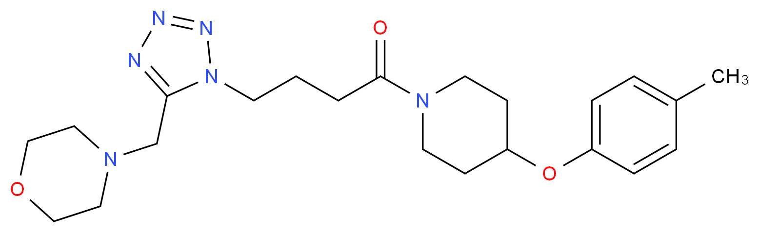 4-[(1-{4-[4-(4-methylphenoxy)-1-piperidinyl]-4-oxobutyl}-1H-tetrazol-5-yl)methyl]morpholine_Molecular_structure_CAS_)