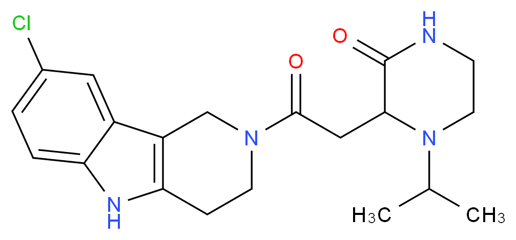 3-[2-(8-chloro-1,3,4,5-tetrahydro-2H-pyrido[4,3-b]indol-2-yl)-2-oxoethyl]-4-isopropyl-2-piperazinone_Molecular_structure_CAS_)