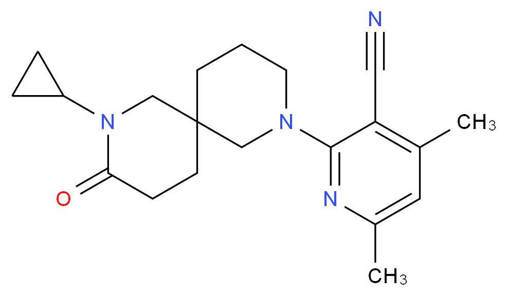 2-(8-cyclopropyl-9-oxo-2,8-diazaspiro[5.5]undec-2-yl)-4,6-dimethylnicotinonitrile_Molecular_structure_CAS_)