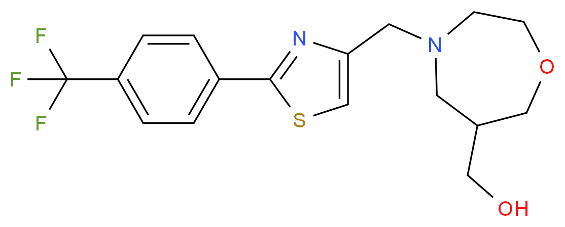 [4-({2-[4-(trifluoromethyl)phenyl]-1,3-thiazol-4-yl}methyl)-1,4-oxazepan-6-yl]methanol_Molecular_structure_CAS_)