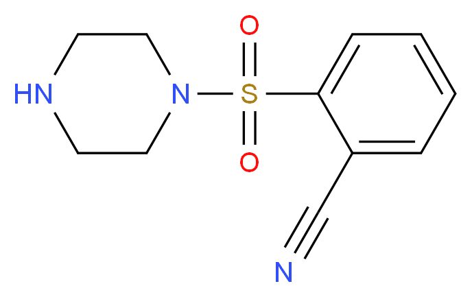 2-(piperazin-1-ylsulfonyl)benzonitrile_Molecular_structure_CAS_)