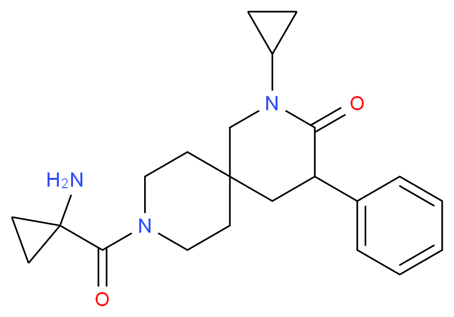 9-[(1-aminocyclopropyl)carbonyl]-2-cyclopropyl-4-phenyl-2,9-diazaspiro[5.5]undecan-3-one_Molecular_structure_CAS_)