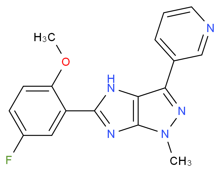 5-(5-fluoro-2-methoxyphenyl)-1-methyl-3-pyridin-3-yl-1,4-dihydroimidazo[4,5-c]pyrazole_Molecular_structure_CAS_)