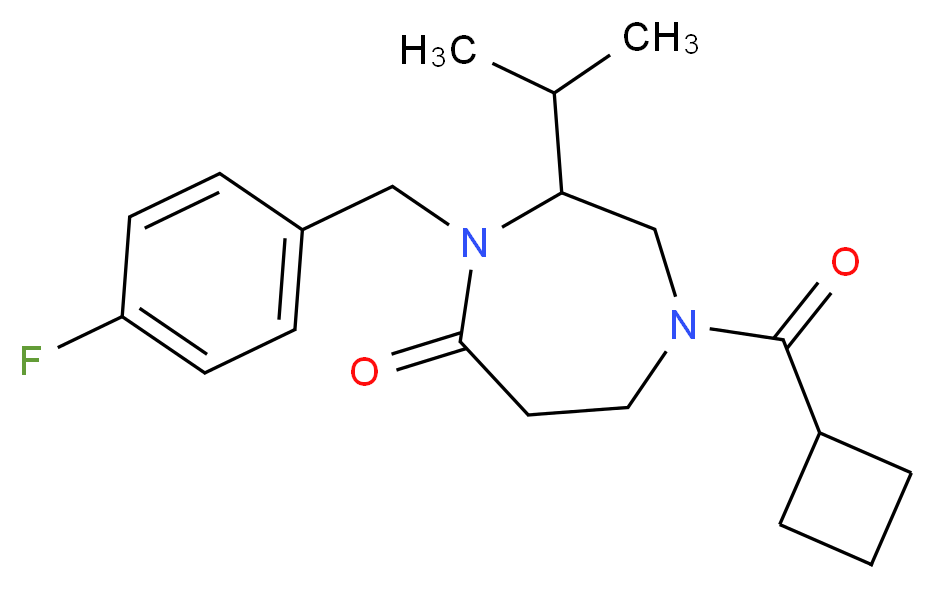 1-(cyclobutylcarbonyl)-4-(4-fluorobenzyl)-3-isopropyl-1,4-diazepan-5-one_Molecular_structure_CAS_)