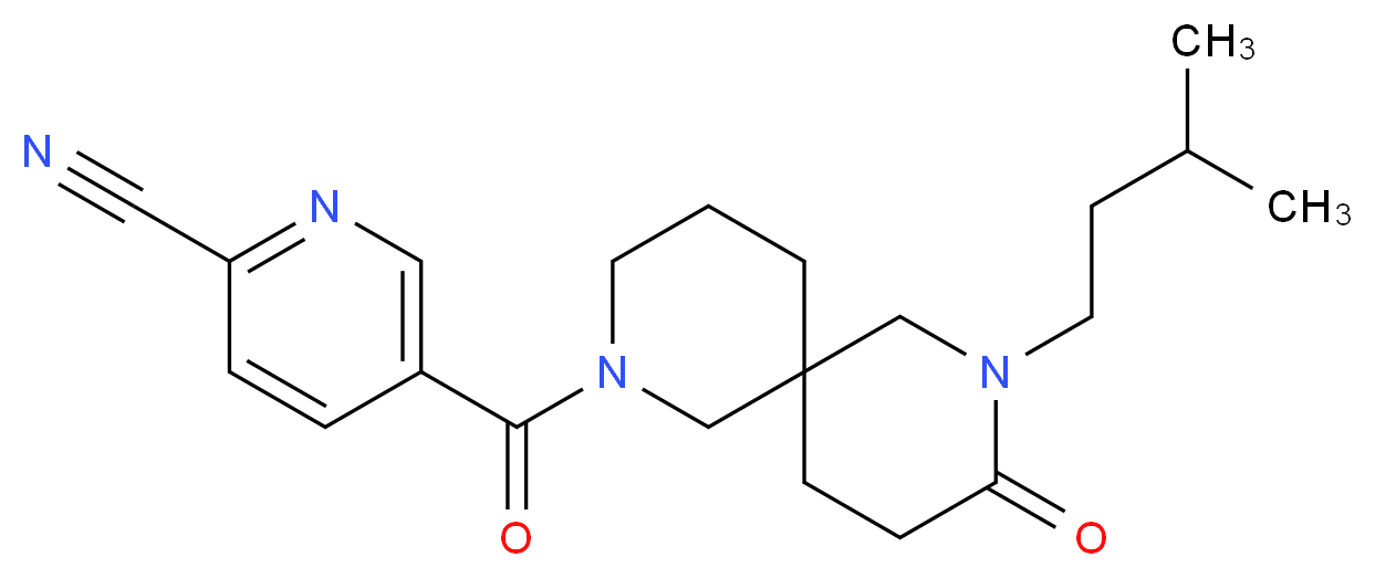 5-{[8-(3-methylbutyl)-9-oxo-2,8-diazaspiro[5.5]undec-2-yl]carbonyl}-2-pyridinecarbonitrile_Molecular_structure_CAS_)