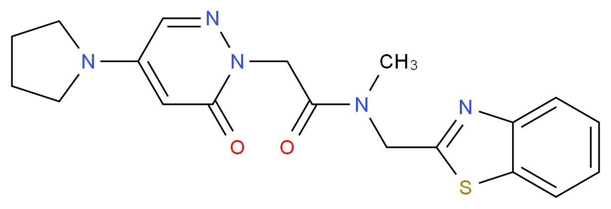 N-(1,3-benzothiazol-2-ylmethyl)-N-methyl-2-(6-oxo-4-pyrrolidin-1-ylpyridazin-1(6H)-yl)acetamide_Molecular_structure_CAS_)