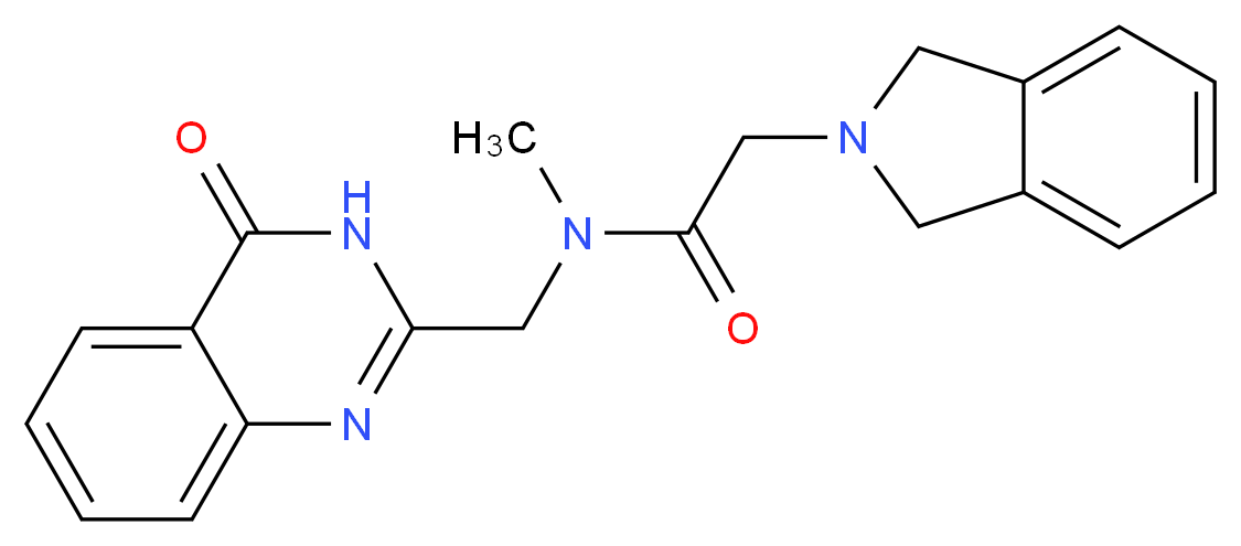 2-(1,3-dihydro-2H-isoindol-2-yl)-N-methyl-N-[(4-oxo-3,4-dihydro-2-quinazolinyl)methyl]acetamide_Molecular_structure_CAS_)
