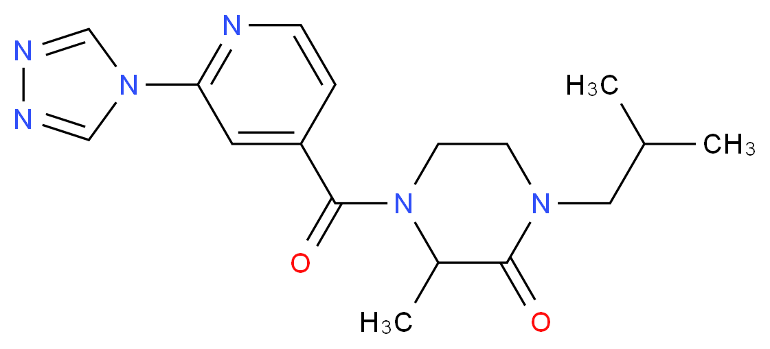 1-isobutyl-3-methyl-4-[2-(4H-1,2,4-triazol-4-yl)isonicotinoyl]-2-piperazinone_Molecular_structure_CAS_)