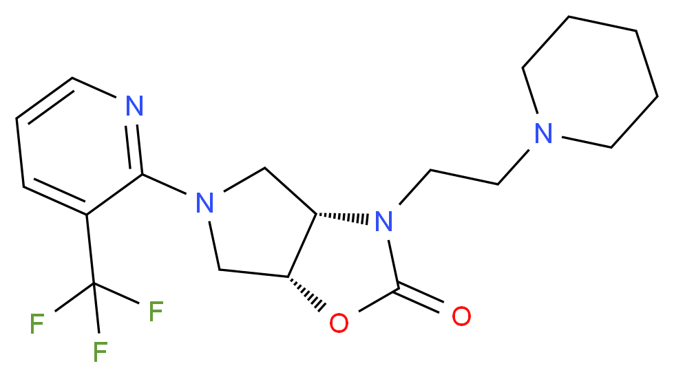 (3aS*,6aR*)-3-[2-(1-piperidinyl)ethyl]-5-[3-(trifluoromethyl)-2-pyridinyl]hexahydro-2H-pyrrolo[3,4-d][1,3]oxazol-2-one_Molecular_structure_CAS_)
