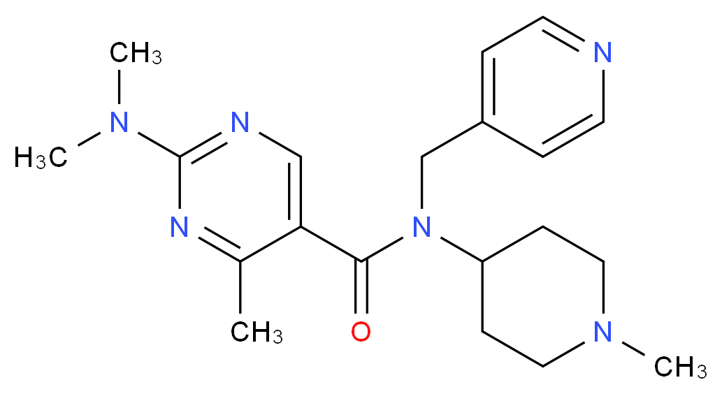 2-(dimethylamino)-4-methyl-N-(1-methylpiperidin-4-yl)-N-(pyridin-4-ylmethyl)pyrimidine-5-carboxamide_Molecular_structure_CAS_)