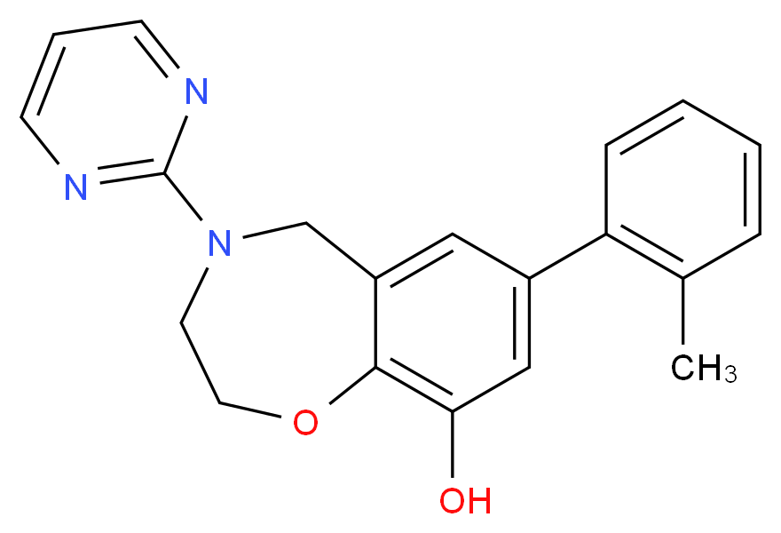 7-(2-methylphenyl)-4-pyrimidin-2-yl-2,3,4,5-tetrahydro-1,4-benzoxazepin-9-ol_Molecular_structure_CAS_)
