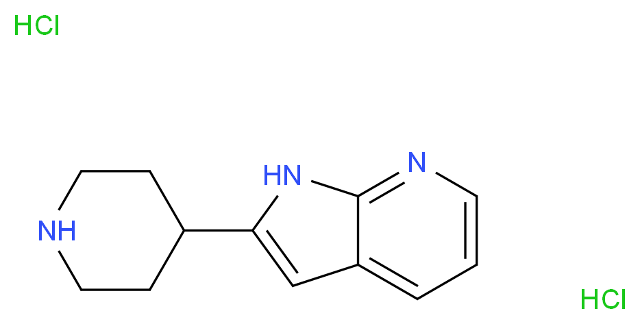 2-Piperidin-4-yl-1H-pyrrolo[2,3-b]pyridine dihydrochloride_Molecular_structure_CAS_1185295-25-3)