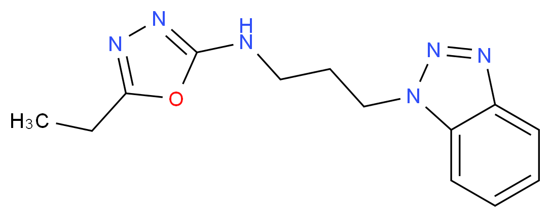 N-[3-(1H-1,2,3-benzotriazol-1-yl)propyl]-5-ethyl-1,3,4-oxadiazol-2-amine_Molecular_structure_CAS_)