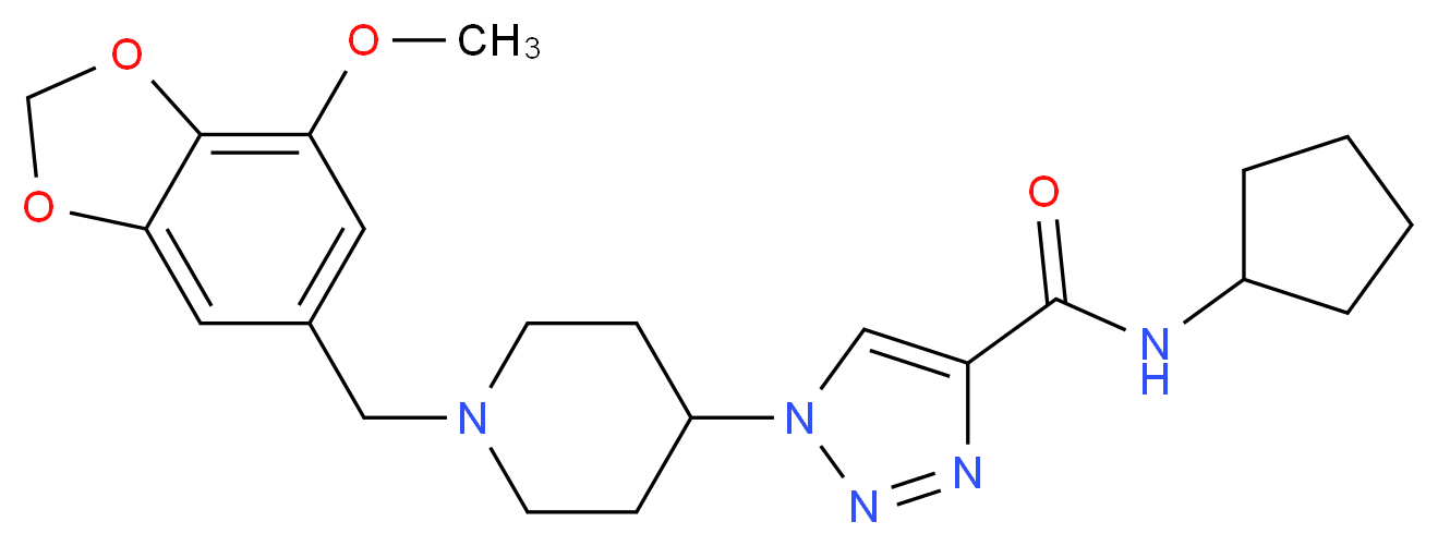 N-cyclopentyl-1-{1-[(7-methoxy-1,3-benzodioxol-5-yl)methyl]-4-piperidinyl}-1H-1,2,3-triazole-4-carboxamide_Molecular_structure_CAS_)