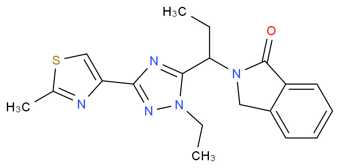 2-{1-[1-ethyl-3-(2-methyl-1,3-thiazol-4-yl)-1H-1,2,4-triazol-5-yl]propyl}isoindolin-1-one_Molecular_structure_CAS_)
