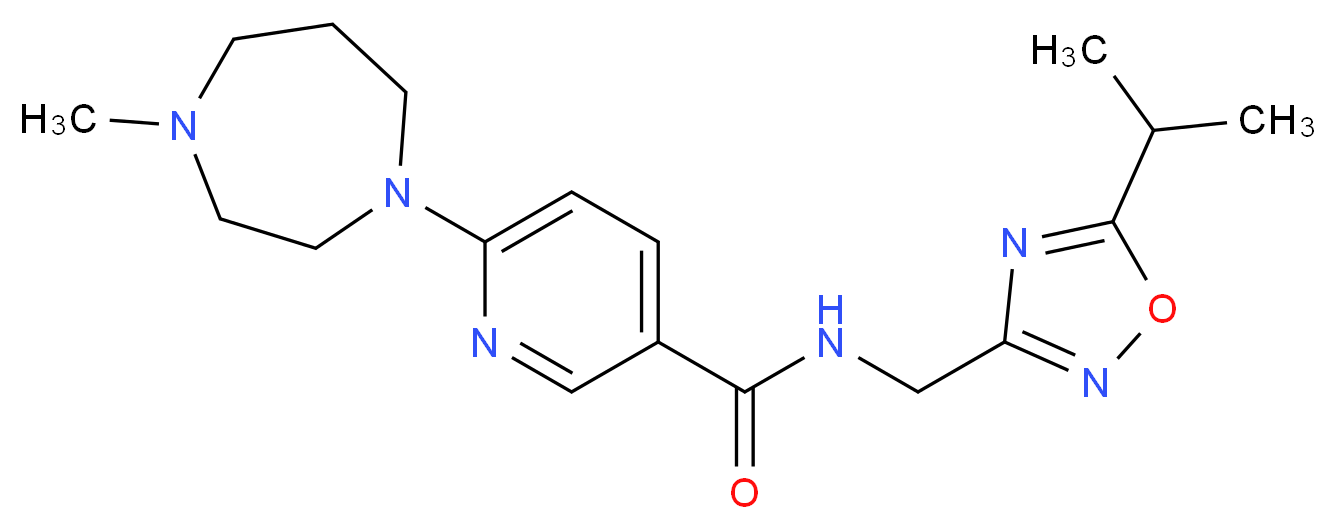 N-[(5-isopropyl-1,2,4-oxadiazol-3-yl)methyl]-6-(4-methyl-1,4-diazepan-1-yl)nicotinamide_Molecular_structure_CAS_)
