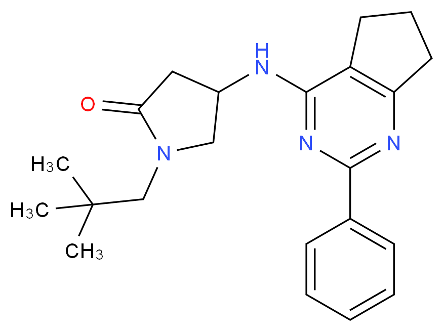 1-(2,2-dimethylpropyl)-4-[(2-phenyl-6,7-dihydro-5H-cyclopenta[d]pyrimidin-4-yl)amino]pyrrolidin-2-one_Molecular_structure_CAS_)