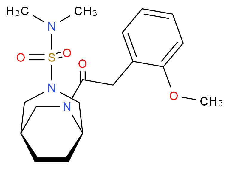 (1R*,5R*)-6-[(2-methoxyphenyl)acetyl]-N,N-dimethyl-3,6-diazabicyclo[3.2.2]nonane-3-sulfonamide_Molecular_structure_CAS_)