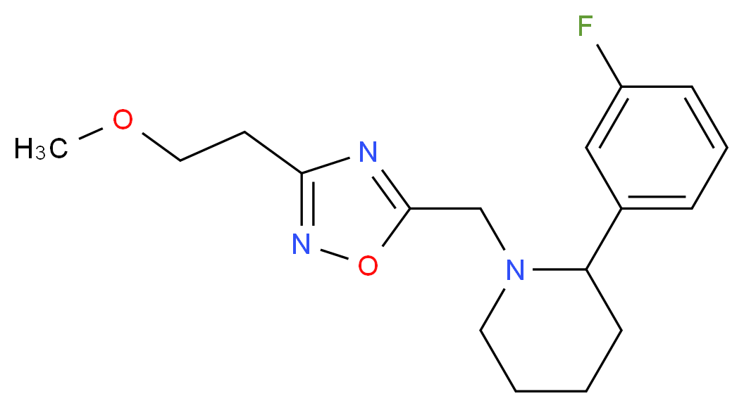 2-(3-fluorophenyl)-1-{[3-(2-methoxyethyl)-1,2,4-oxadiazol-5-yl]methyl}piperidine_Molecular_structure_CAS_)