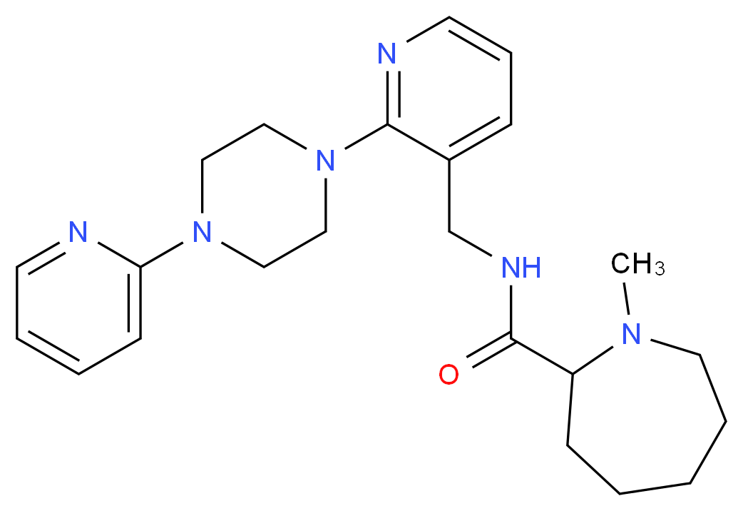 1-methyl-N-({2-[4-(2-pyridinyl)-1-piperazinyl]-3-pyridinyl}methyl)-2-azepanecarboxamide_Molecular_structure_CAS_)