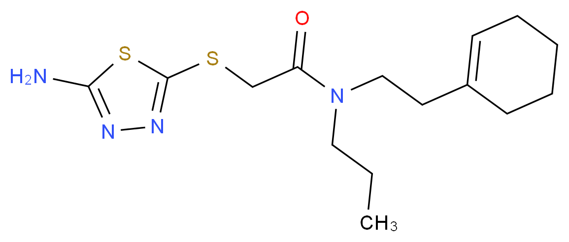 2-[(5-amino-1,3,4-thiadiazol-2-yl)thio]-N-(2-cyclohex-1-en-1-ylethyl)-N-propylacetamide_Molecular_structure_CAS_)