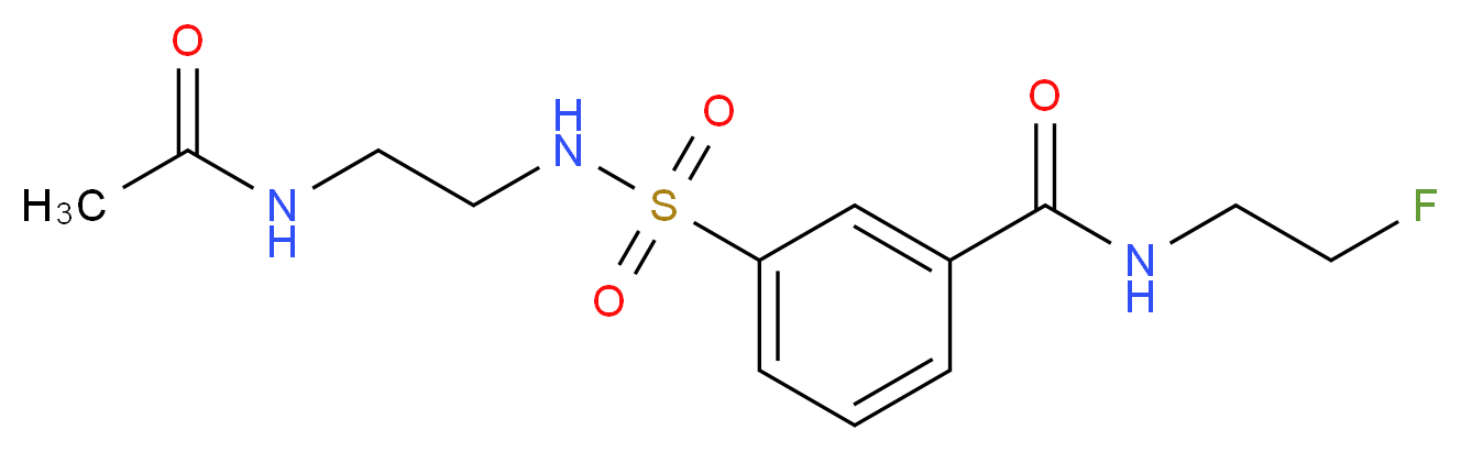 3-({[2-(acetylamino)ethyl]amino}sulfonyl)-N-(2-fluoroethyl)benzamide_Molecular_structure_CAS_)