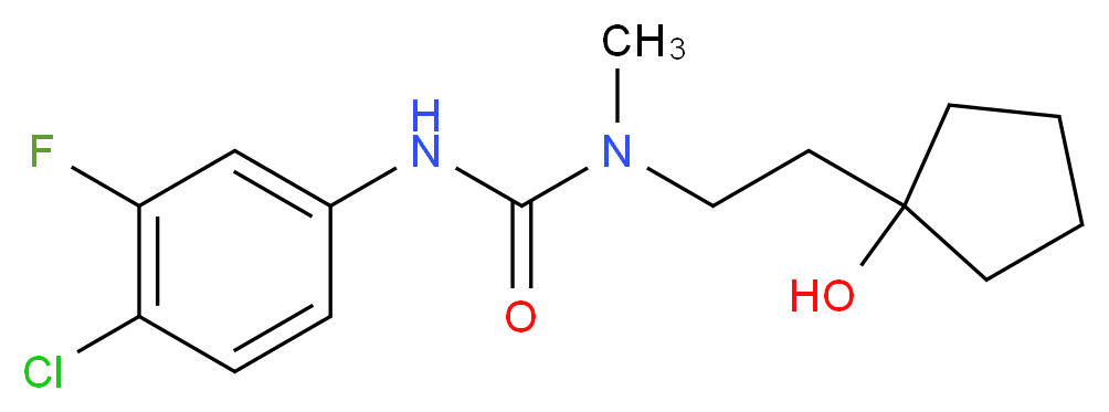 N'-(4-chloro-3-fluorophenyl)-N-[2-(1-hydroxycyclopentyl)ethyl]-N-methylurea_Molecular_structure_CAS_)
