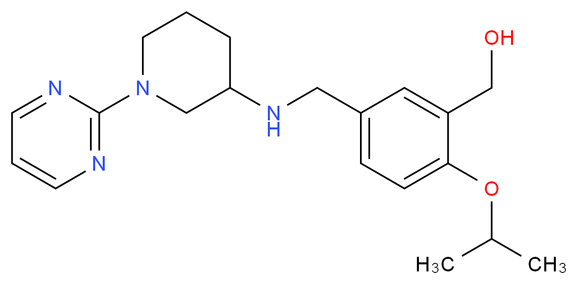 [2-isopropoxy-5-({[1-(2-pyrimidinyl)-3-piperidinyl]amino}methyl)phenyl]methanol_Molecular_structure_CAS_)