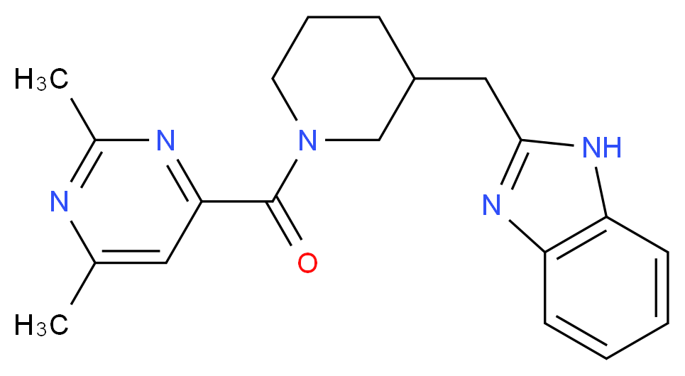2-({1-[(2,6-dimethylpyrimidin-4-yl)carbonyl]piperidin-3-yl}methyl)-1H-benzimidazole_Molecular_structure_CAS_)