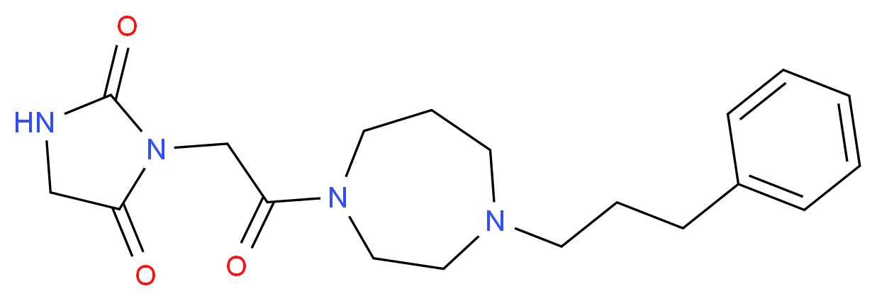 3-{2-oxo-2-[4-(3-phenylpropyl)-1,4-diazepan-1-yl]ethyl}-2,4-imidazolidinedione_Molecular_structure_CAS_)