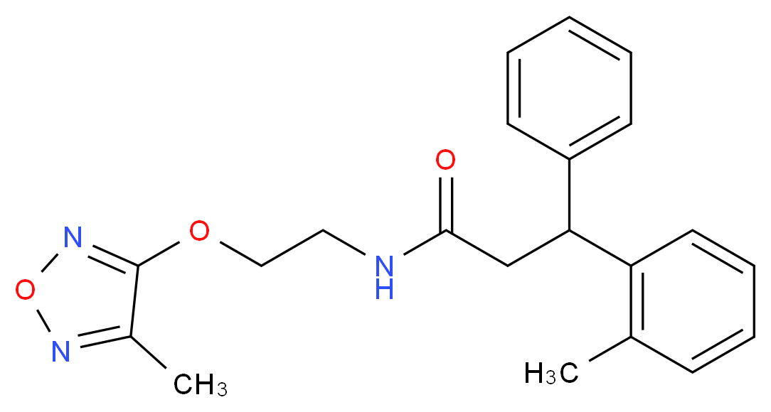 N-{2-[(4-methyl-1,2,5-oxadiazol-3-yl)oxy]ethyl}-3-(2-methylphenyl)-3-phenylpropanamide_Molecular_structure_CAS_)