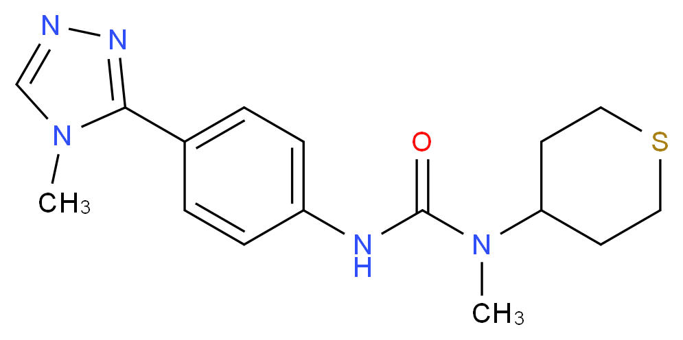 N-methyl-N'-[4-(4-methyl-4H-1,2,4-triazol-3-yl)phenyl]-N-(tetrahydro-2H-thiopyran-4-yl)urea_Molecular_structure_CAS_)