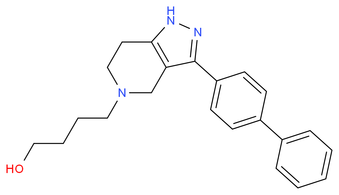 4-(3-biphenyl-4-yl-1,4,6,7-tetrahydro-5H-pyrazolo[4,3-c]pyridin-5-yl)butan-1-ol_Molecular_structure_CAS_)