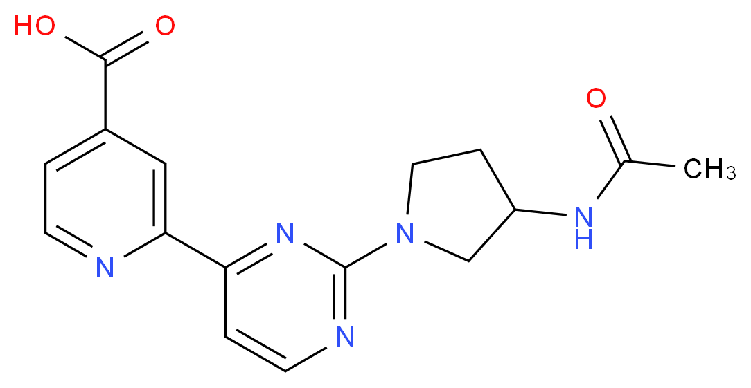 2-{2-[3-(acetylamino)pyrrolidin-1-yl]pyrimidin-4-yl}isonicotinic acid_Molecular_structure_CAS_)