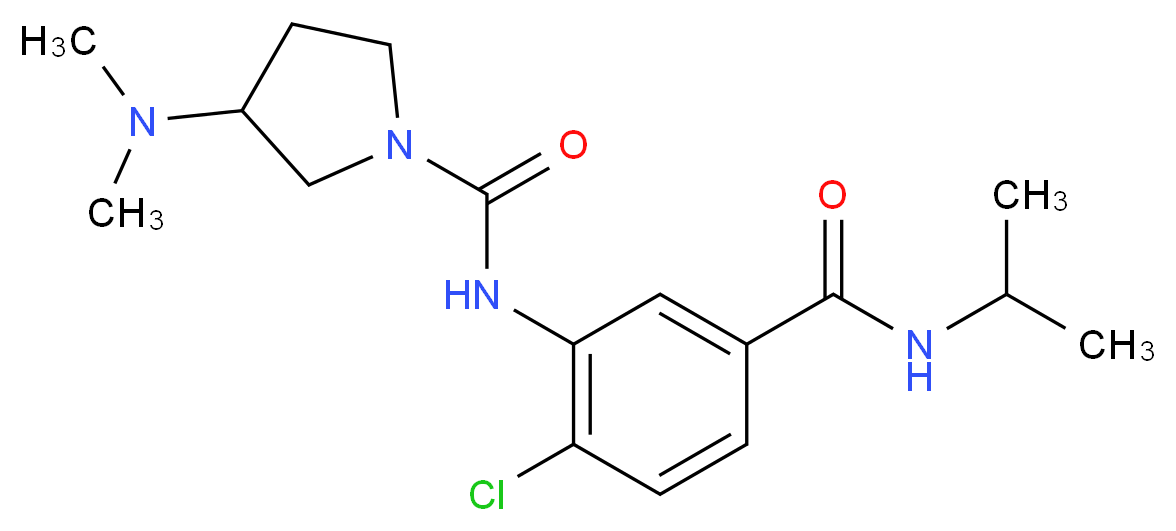 N-{2-chloro-5-[(isopropylamino)carbonyl]phenyl}-3-(dimethylamino)pyrrolidine-1-carboxamide_Molecular_structure_CAS_)