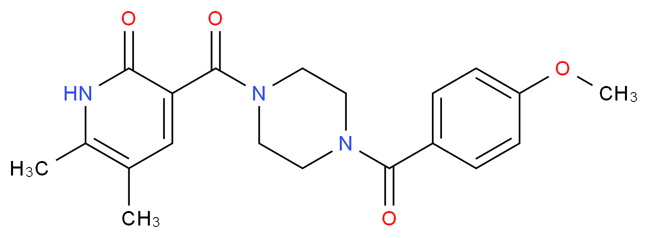 3-{[4-(4-methoxybenzoyl)-1-piperazinyl]carbonyl}-5,6-dimethyl-2(1H)-pyridinone_Molecular_structure_CAS_)