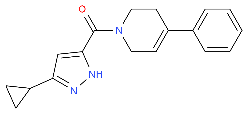 1-[(3-cyclopropyl-1H-pyrazol-5-yl)carbonyl]-4-phenyl-1,2,3,6-tetrahydropyridine_Molecular_structure_CAS_)