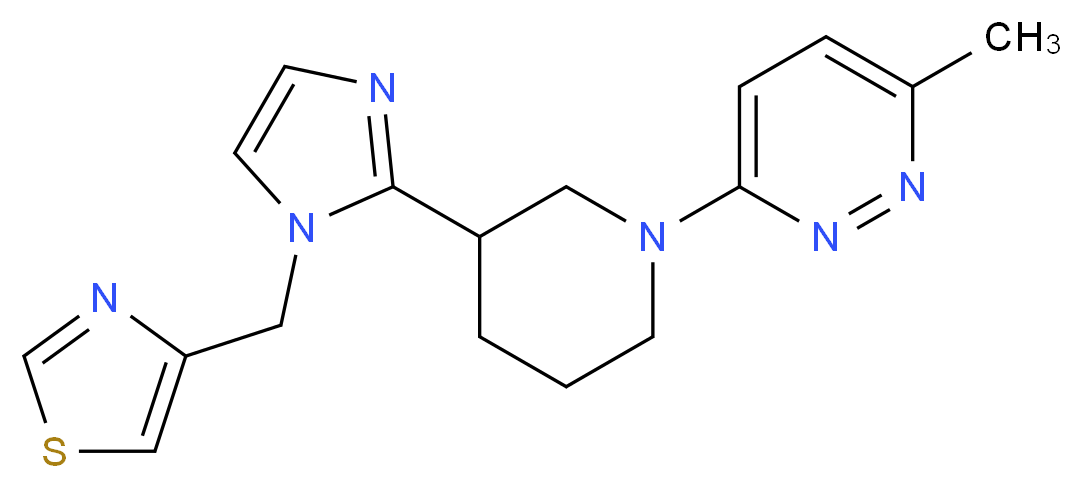3-methyl-6-{3-[1-(1,3-thiazol-4-ylmethyl)-1H-imidazol-2-yl]-1-piperidinyl}pyridazine_Molecular_structure_CAS_)