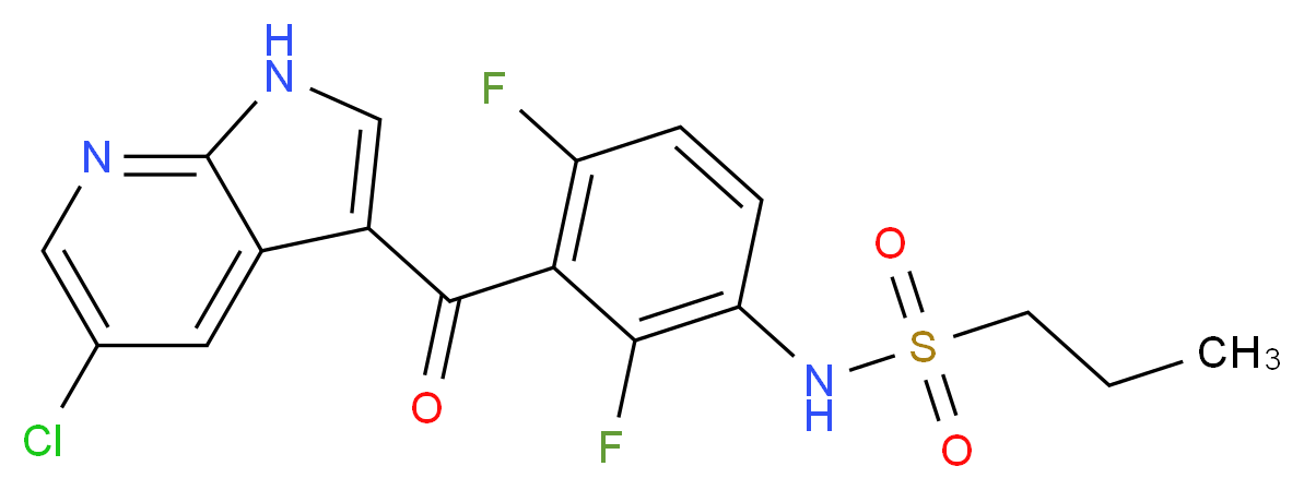 N-{3-[(5-chloro-1H-pyrrolo[2,3-b]pyridin-3-yl)carbonyl]-2,4-difluorophenyl}propane-1-sulfonamide_Molecular_structure_CAS_)