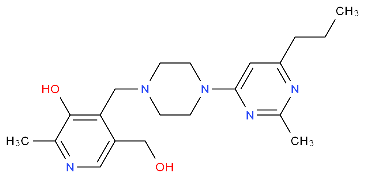 5-(hydroxymethyl)-2-methyl-4-{[4-(2-methyl-6-propylpyrimidin-4-yl)piperazin-1-yl]methyl}pyridin-3-ol_Molecular_structure_CAS_)