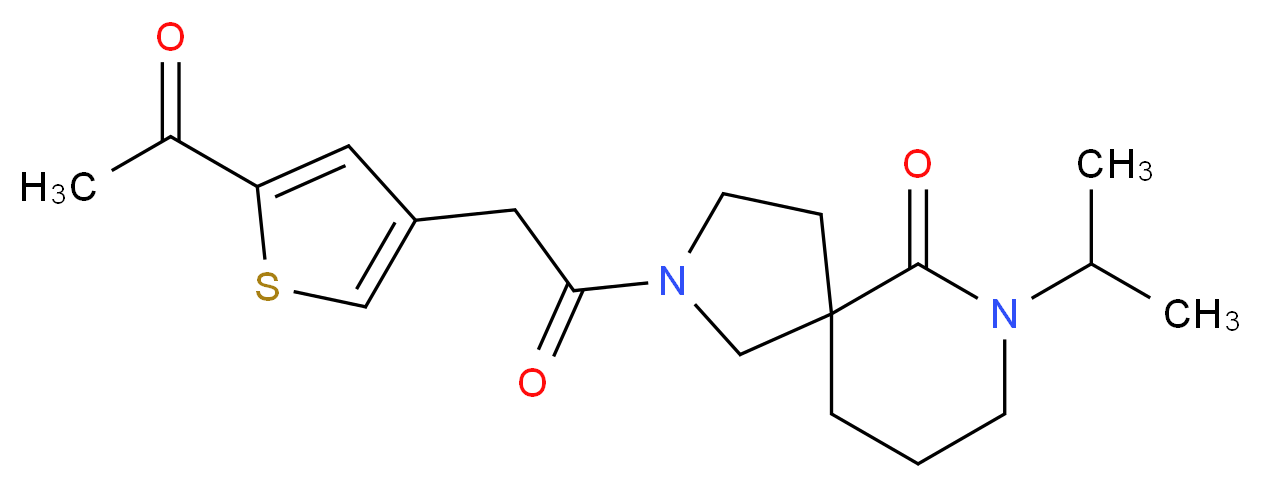 2-[(5-acetyl-3-thienyl)acetyl]-7-isopropyl-2,7-diazaspiro[4.5]decan-6-one_Molecular_structure_CAS_)